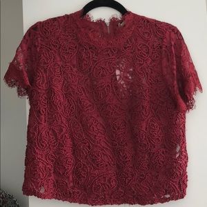 Zara | Maroon Lace Top